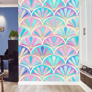 Self-Adhesive Peel and Stick Wallpaper, 1 Roll, Colorful Geometric Pattern, Waterproof and Removable, Ideal for Living Room, Kitchen, Bedroom, Dorm Decor, Furniture Renovation, Artistic Design Wallpaper