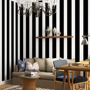 Self-Adhesive Vinyl Wallpaper - Shapes and Stripes Style, Easy Peel and Stick, Removable Waterproof Stain-Resistant Wall Decor for Living Room, Bedroom, Bathroom, and Kitchen, Straight Match, Large Size Roll (17.72in x 196.85in)