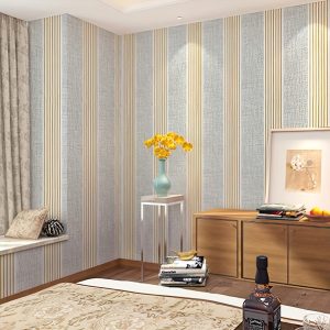 Chic Self-Adhesive Wallpaper - Waterproof, Washable Vinyl With Creative Stripe Design For Bedroom & Living Room Decor