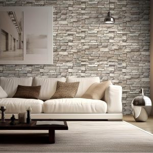 100pcs DIY 3D Self Adhesive Soft Brick Foam Wallpaper Wall Sticker Wall Panel Rockwhite Wall Decoration TV Living Room Background Bathroom Kitchen Bedroom Home House