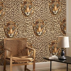 1pc Wall Paper, Leopard Pattern Wallpaper, Self-adhesive Waterproof Wallpaper, Wall Sticker, Fashion Wall Sticker For Kitchen Living Room Bedroom, Oil Proof Wall Stickers, Cuttable Wall Sticker, Room Decoration, Home Decor, Kitchen Decoration